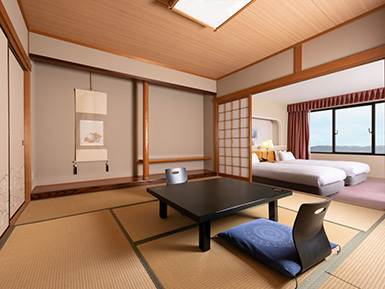 Classic Junior Suite, Japanese-Western style, 2 single beds and 2 futon beds, Mountain view