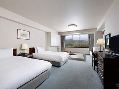 Classic Room, Japanese-Western style, 2 single beds, 1 extra bed, 2 futon beds, Mountain view